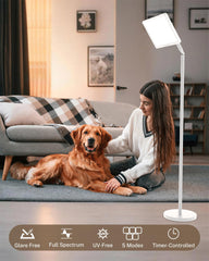 MirthSip Sunlight Lamp tilt-angle view highlighting flexible lighting for reading comfort