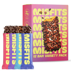 Misfits Protein Bar Variety Pack offers assorted bars for on-the-go fueling