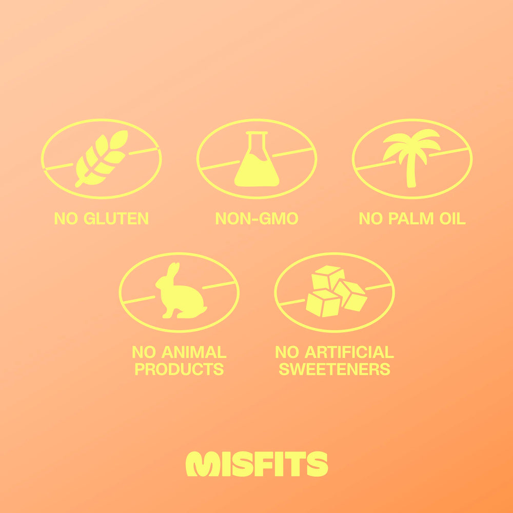 Misfits vegan protein bar peanut butter fudge with peanuts in a chewy bite