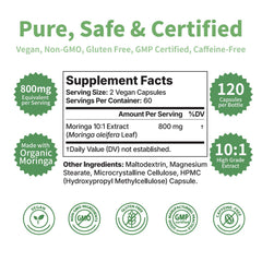 MISS PEP Moringa third-party tested seal confirms purity and safety