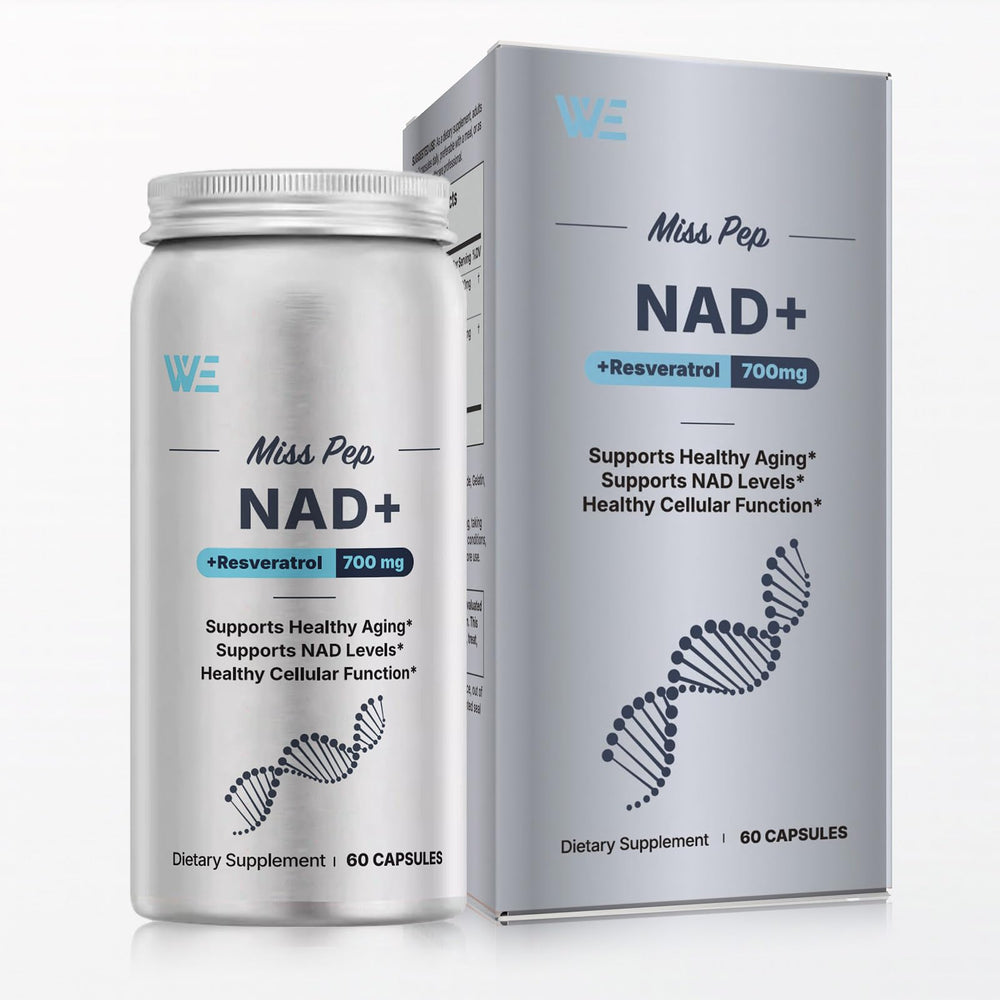 MISS PEP NAD+ supplement bottle for daily energy and focus.