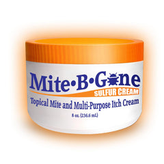 Mite-B-Gone bottle front, easy at-home use for skin comfort