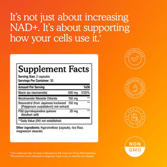 Product image conveys energy and mental clarity from NAD+ synergy.