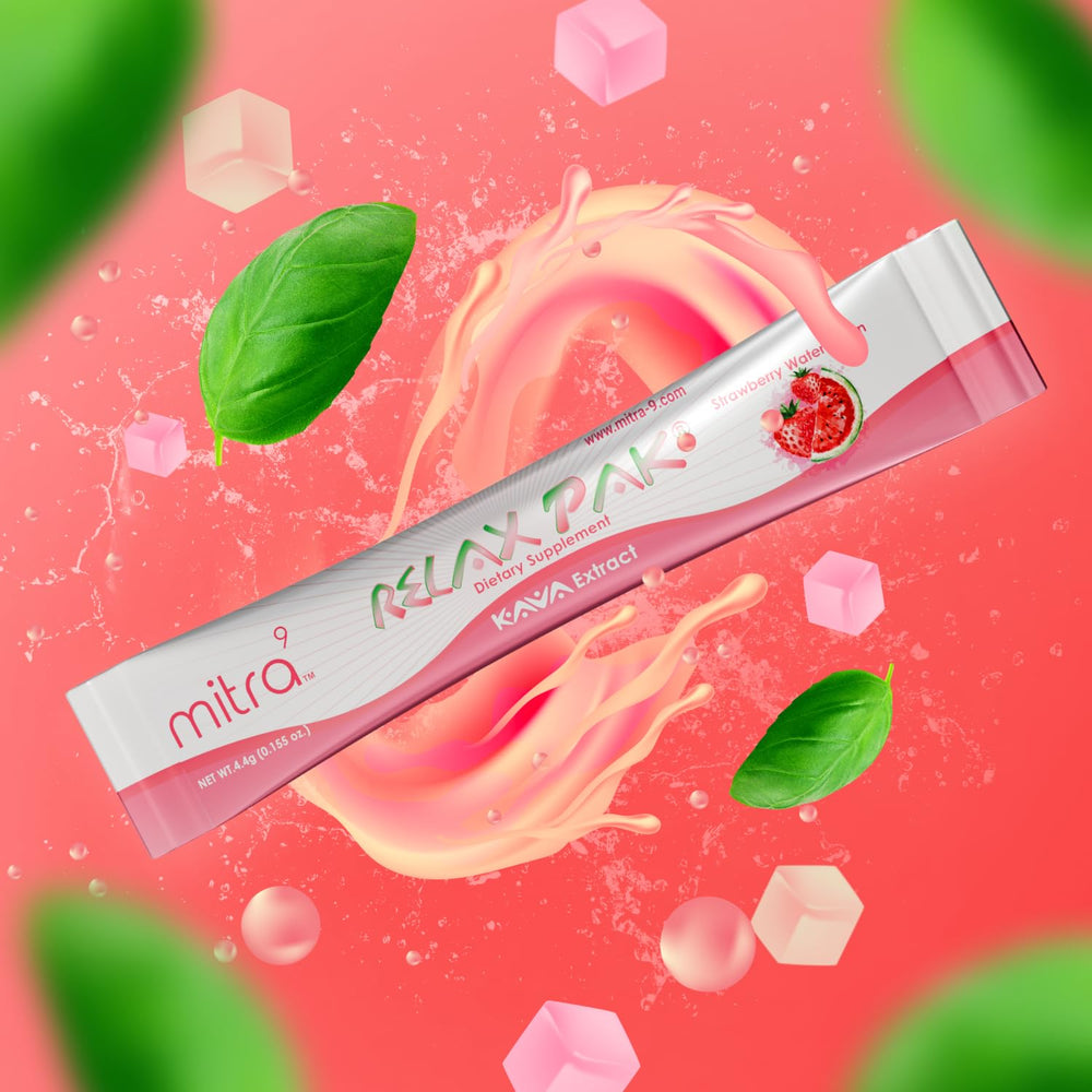 Mitra9 Kava drink mix packaging highlights on-the-go, zero calories