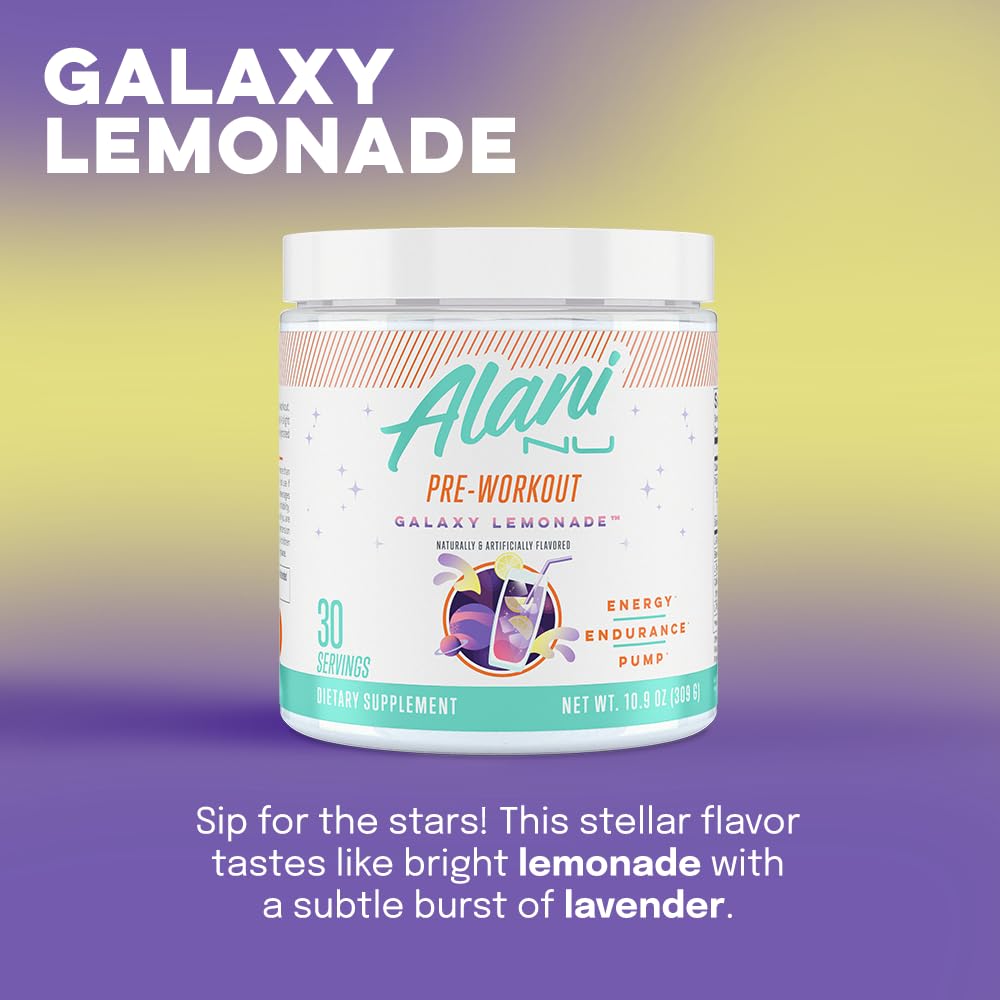 Mixing glass shows powder dissolving smoothly into Alani Nu GLAXAY Lemonade