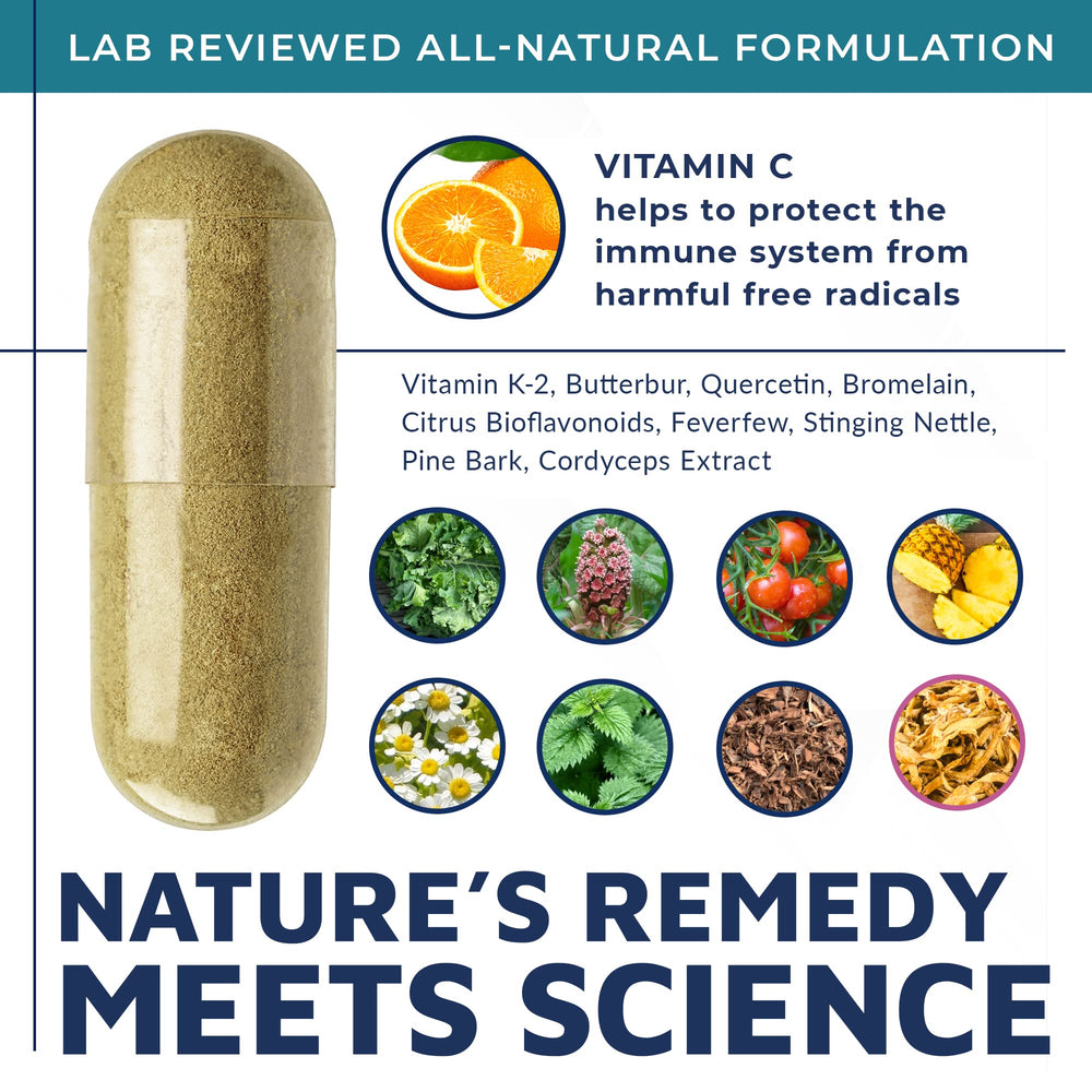 Mizzle SinuProl ingredients-science section highlights quercetin for sinus health.