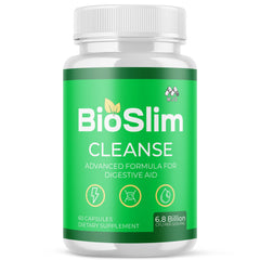 MJO Bioslim Cleanse bottle with capsules for daily wellness.