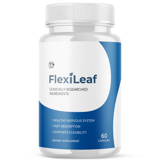 MJO Flexileaf bottle pouring capsules for daily wellness support.