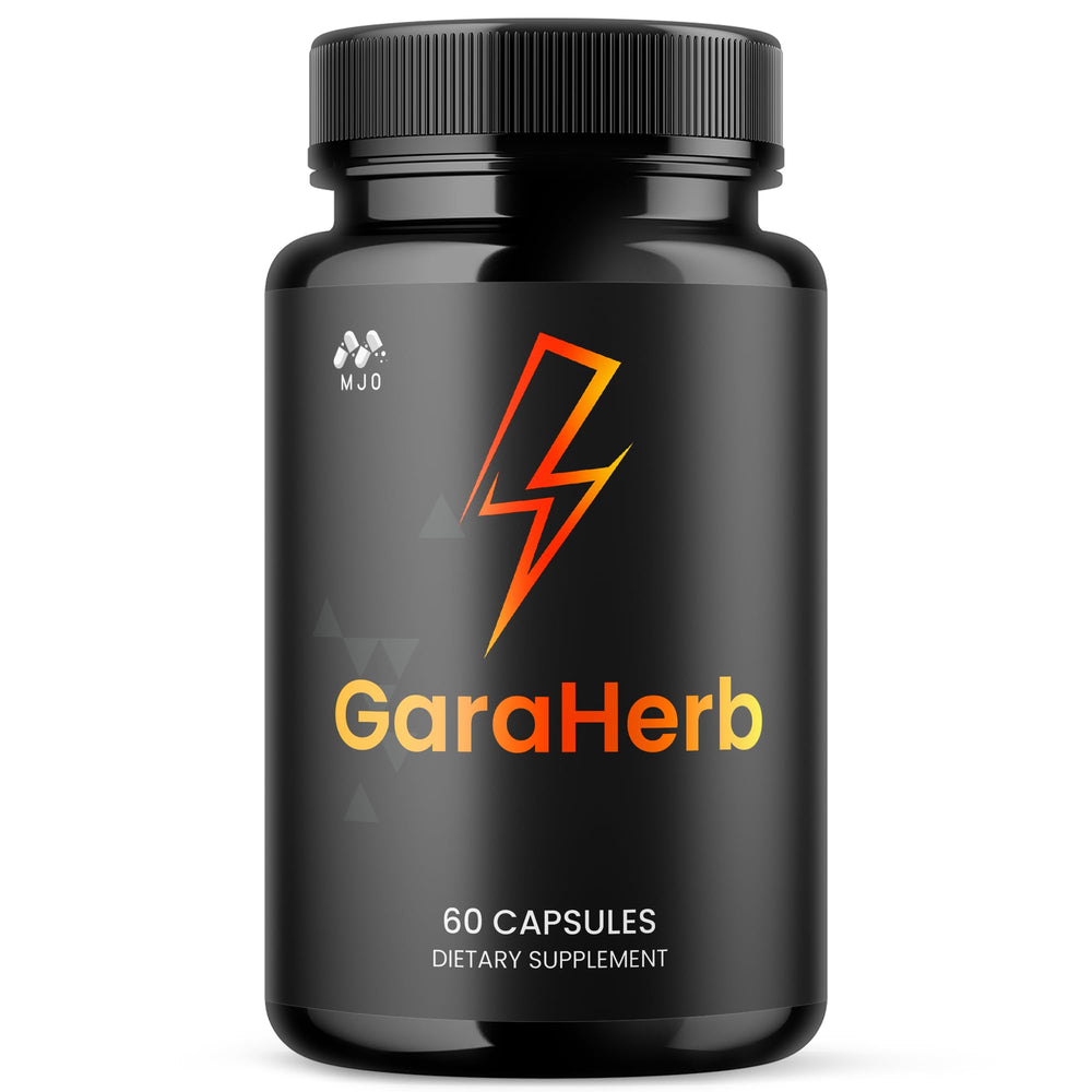 MJO GaraHerb capsules bottle front for daily wellness support.