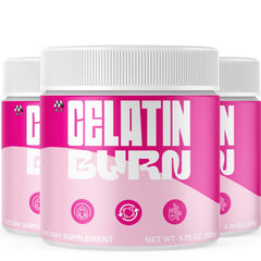 MJO Gelatin Burn Powder packaging front shows official branding for daily use.
