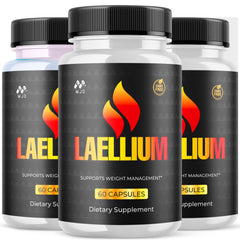 MJO Laellium Pills bottle with label signaling all-natural energy support.