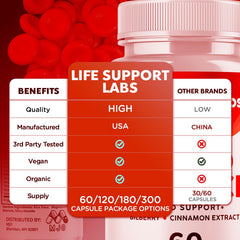 MJO Life Support Labs label front lists premium natural ingredients.
