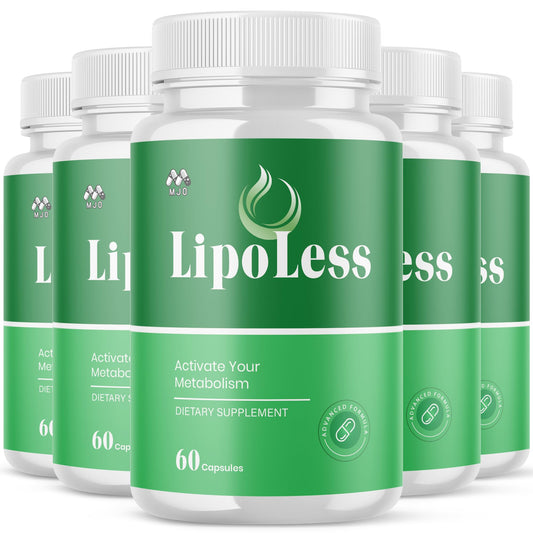 MJO Lipoless capsules packaging highlights a premium natural formula for everyday wellness
