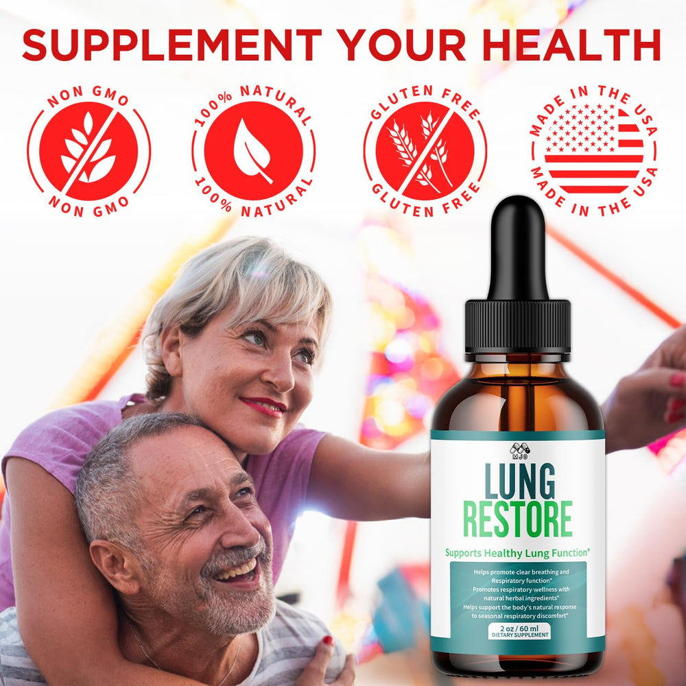 MJO Lung Restore Drops serving idea with water for daily routine