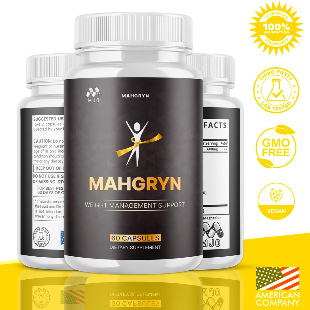 MJO Mahgryn capsules daily-use pack shows convenient bottle for routine