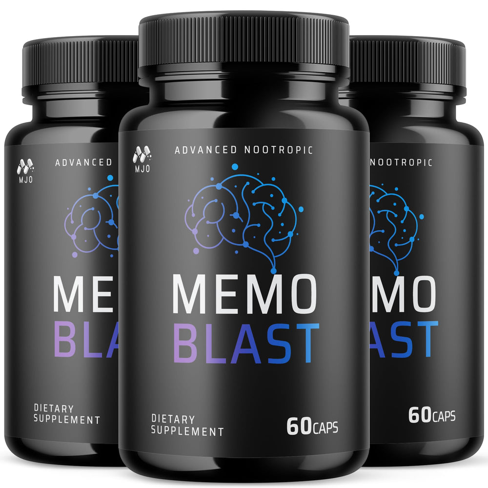 MJO Memo Blast capsules bottle front view for everyday wellness