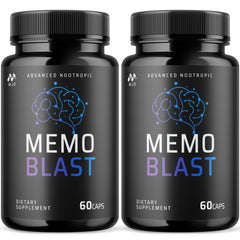 MJO Memo Blast capsules bottle front for daily wellness support.