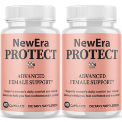 MJO New Era Protect capsules bottle shown, supporting daily wellness with natural ingredients.