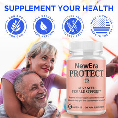 Back view of MJO New Era Protect capsules pack showing ingredients and benefits.