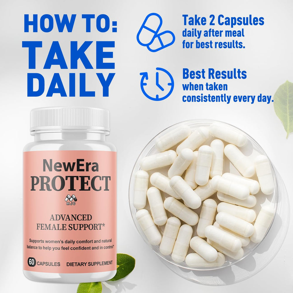Two-pack front view of MJO New Era Protect capsules for convenient monthly use.