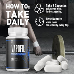 MJO Vapofil ingredients blend with natural vitamins and extracts.