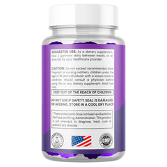 MJO Zanari Gummies ingredients label highlighting natural components