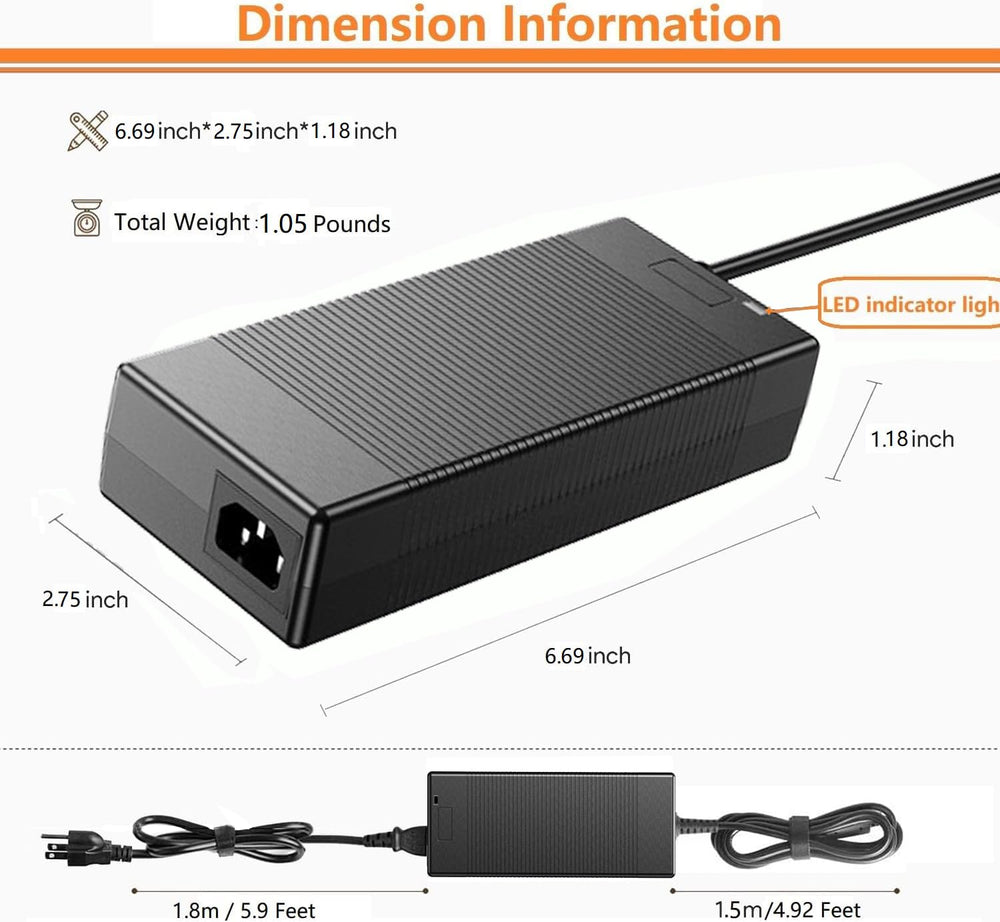 MJPOWER UL-listed 24V power supply for safe, steady charging