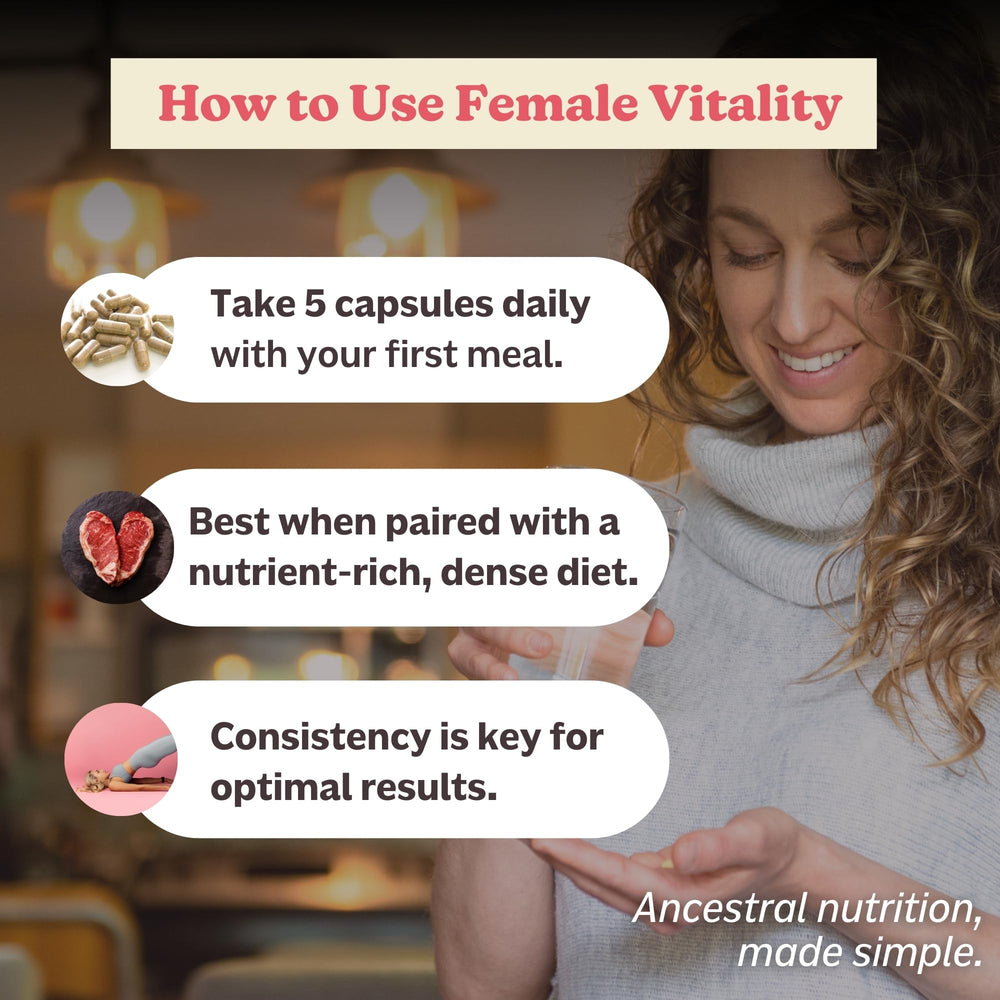 MK Supplements Female Vitality bottle with spoon for routine use