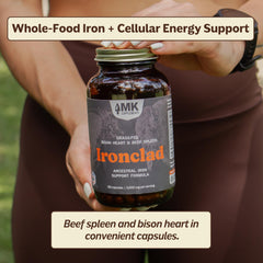 MK Supplements Ironclad beef spleen and bison heart origin label emphasizes real organ sources for authenticity