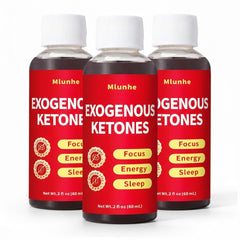 Mlunhe Exogenous Ketones bottle with label showing energy support, sugar-free formula.
