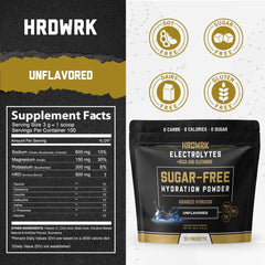 HRDWRK packets dissolving in water for quick hydration during training