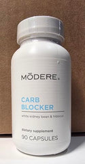 Modere Carb Blocker bottle back label showing usage details.