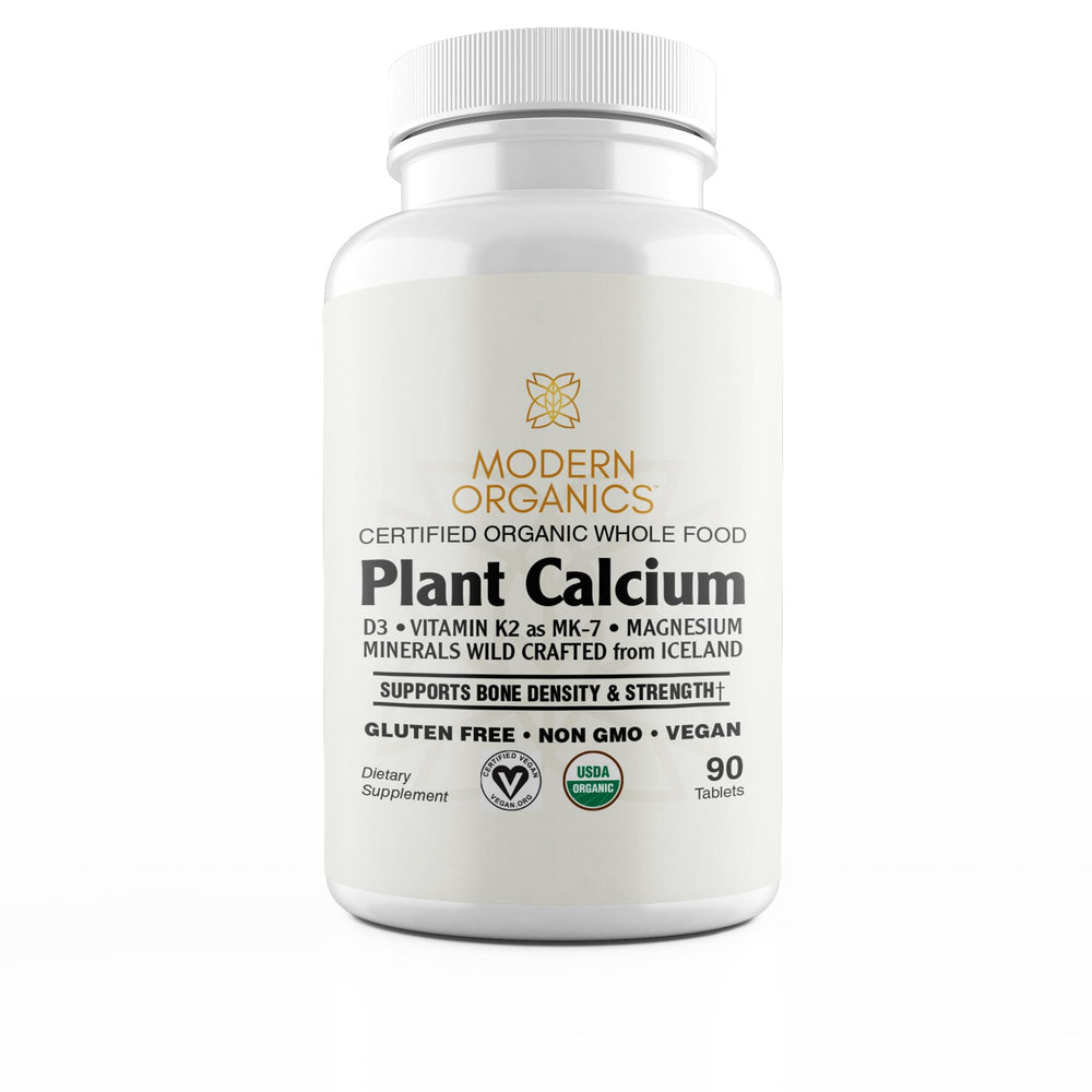 Modern Organics Plant Calcium bottle with Aquamin supports daily bone wellness