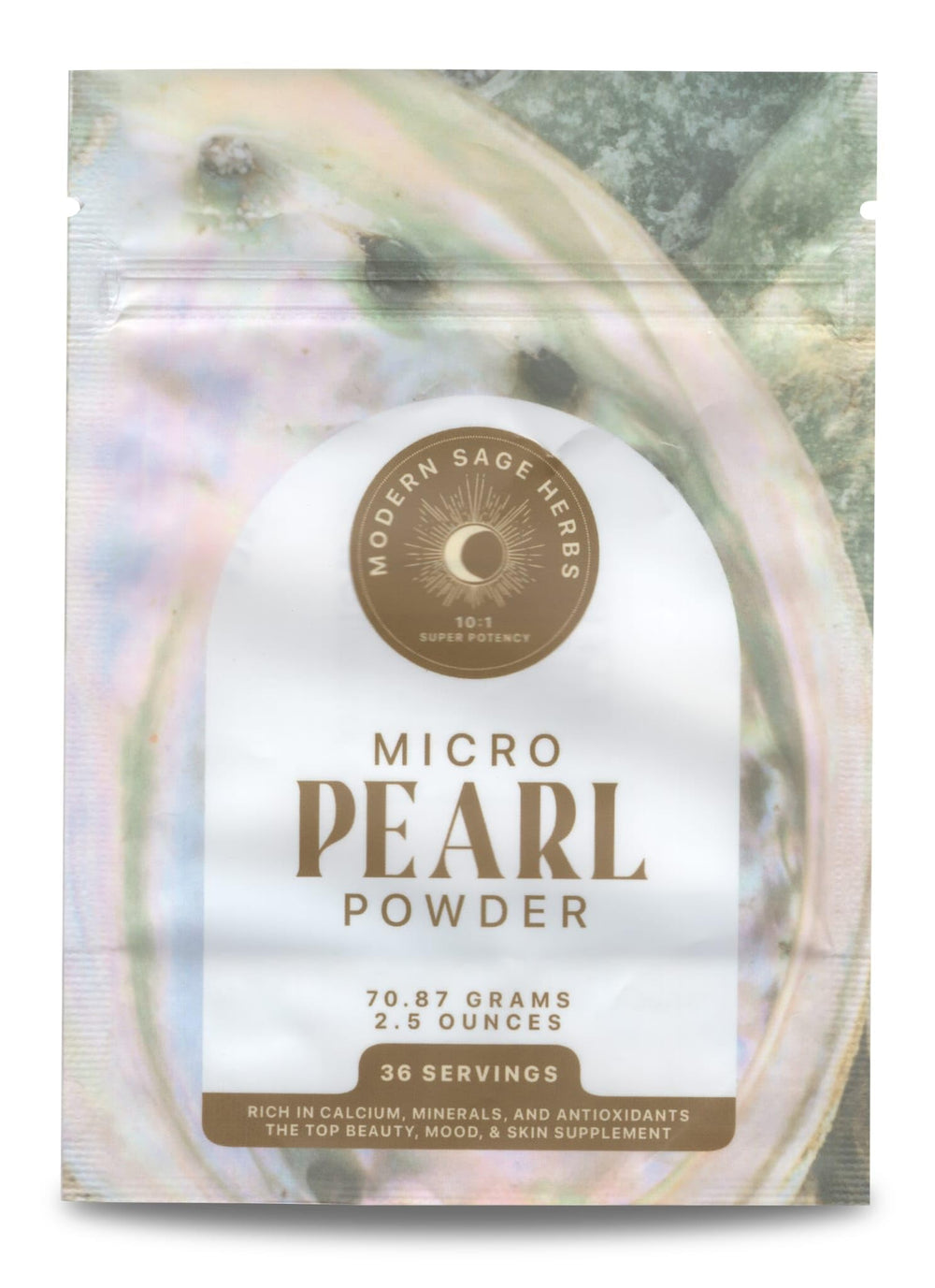 Modern Sage Herbs Pearl Powder jar promotes radiant skin and nutrient support