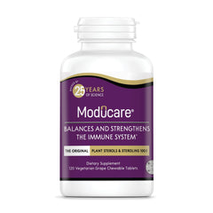Moducare Daily Immune Support bottle with grape-flavored chewables for daily immune balance.
