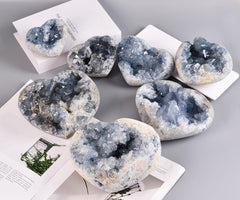 MOGEMT blue celestite geode halo glow highlights lighting