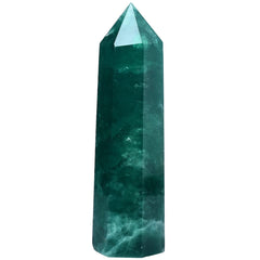MOGEMT Green Fluorite Obelisk Tower side angle supports energy grounding for focus