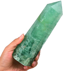 MOGEMT Green Fluorite Obelisk Tower top view for calming space