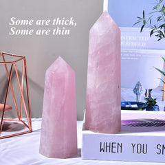 MOGEMT Rose Quartz obelisk aids chakra work and Reiki sessions