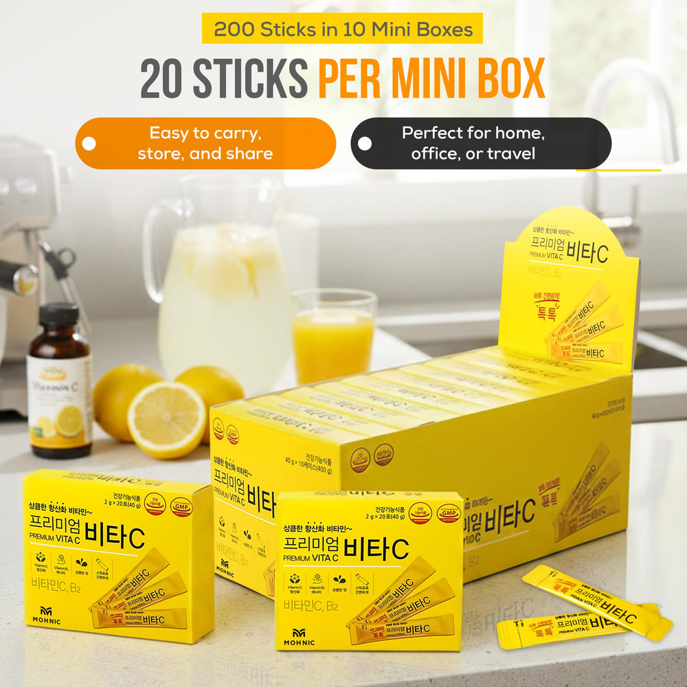 MOHNIC 250mg vitamin C with B2 stick supports simple daily supplementation.