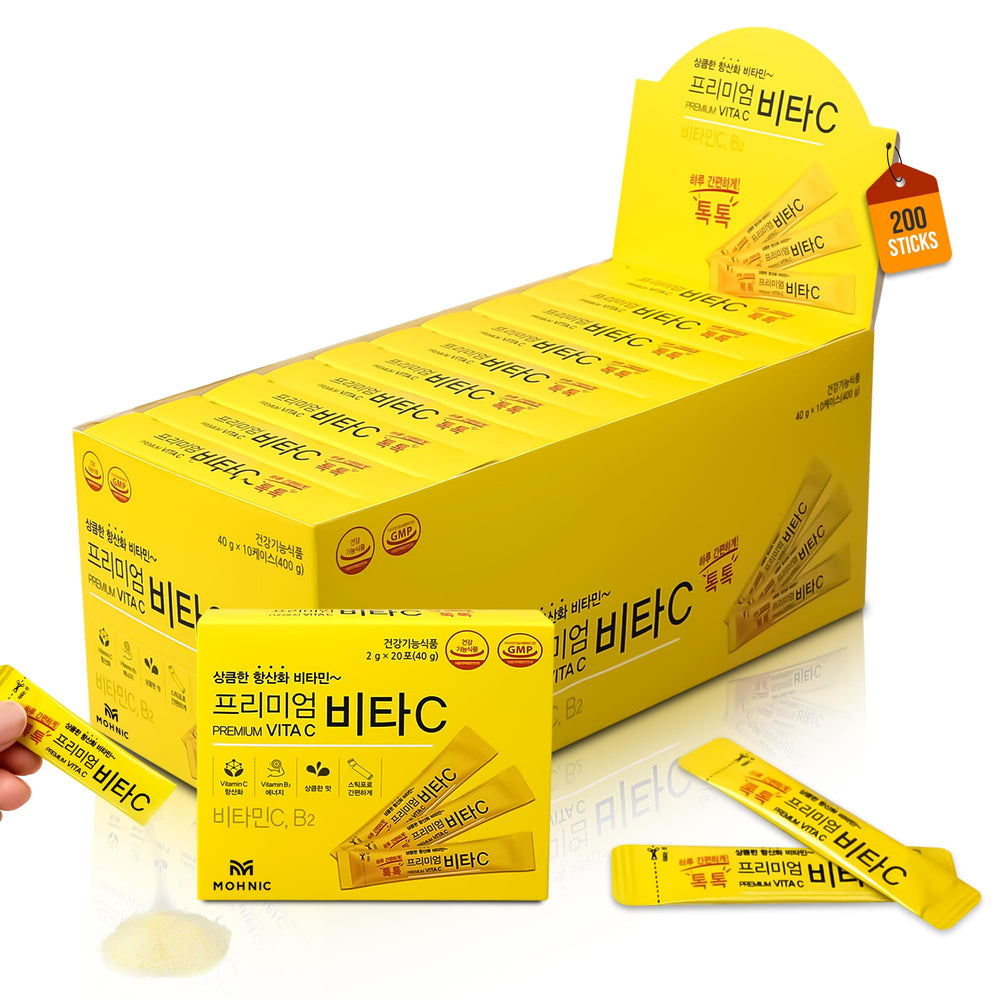 MOHNIC lemon stick packet for on-the-go vitamin C intake.