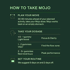 Mojo Extra Strength Focus Gummies bottle and 3-pack display