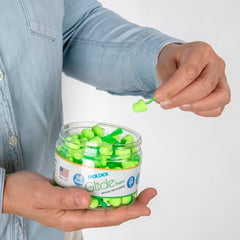 Moldex Glide curved-stem design close-up enables easy insertion