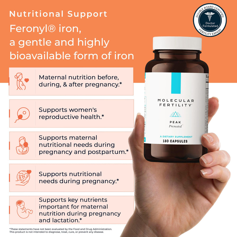 Molecular Fertility Peak Prenatal dosage chart for daily intake planning