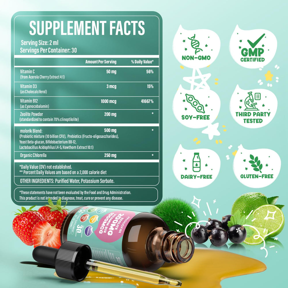 Molorik Pure Zeolite Drops for both kids and adults daily wellness use