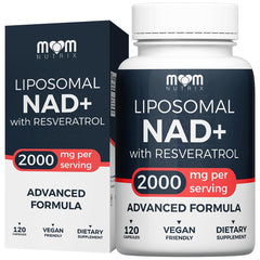 MOM NUTRIX Liposomal NAD+ supplement bottle ready for daily energy support.