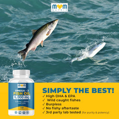 Mom Nutrix Omega 3 bottle proudly made in USA in a GMP facility