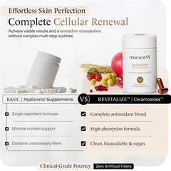 momentM Revitalize label on bottle, premium vegan formula