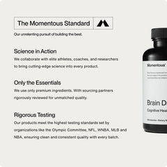 Momentous Brain Drive bottle pour captures convenient dosing for everyday focus.