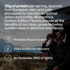 Momentous Essential Grass-Fed Whey Spiced Chai being poured into a glass for recovery.